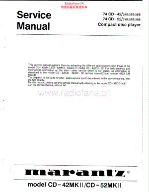 Marantz-CD52_MK2-cd-sm2 维修电路原理图.pdf