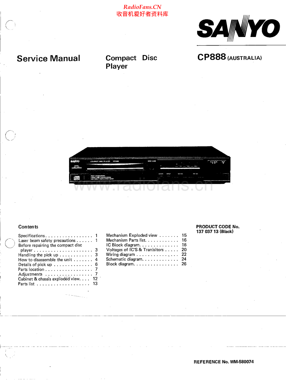 Sanyo-CP888-cd-sm 维修电路原理图.pdf_第1页