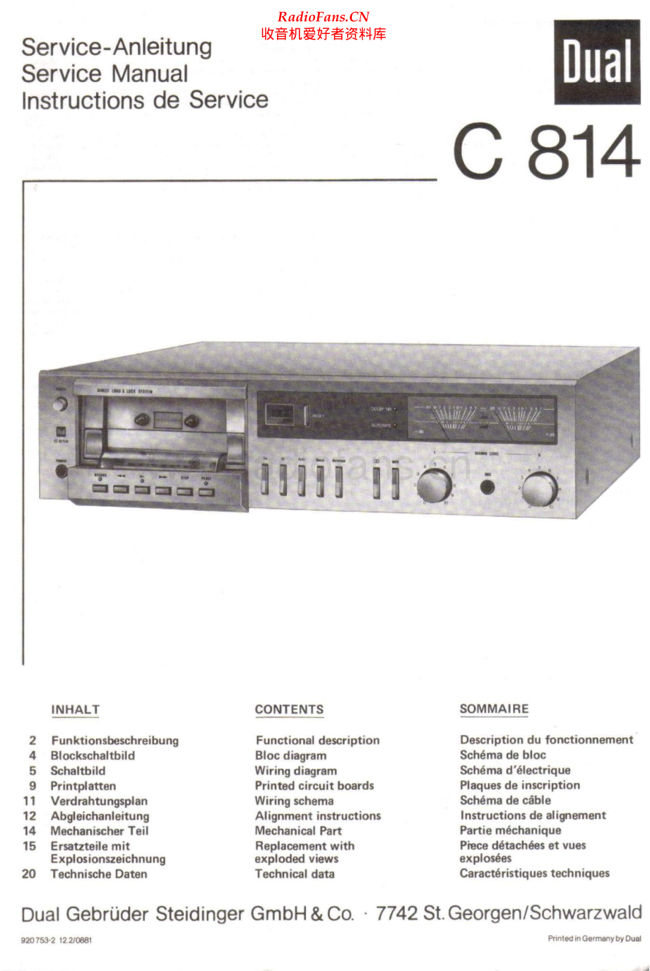 Dual-C814-tape-sm维修电路原理图.pdf_第1页