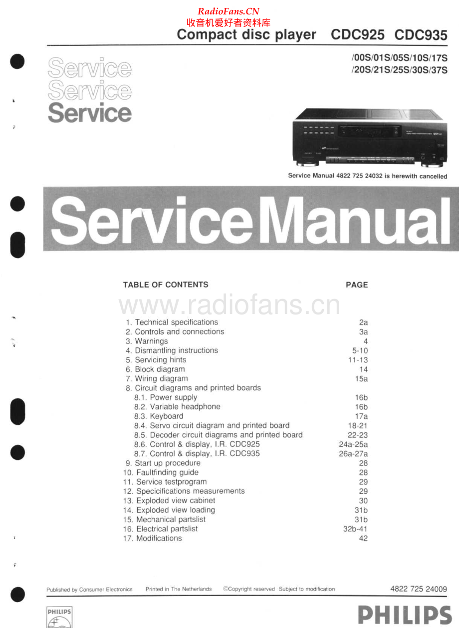 Philips-CDC935-cd-sm 维修电路原理图.pdf_第1页