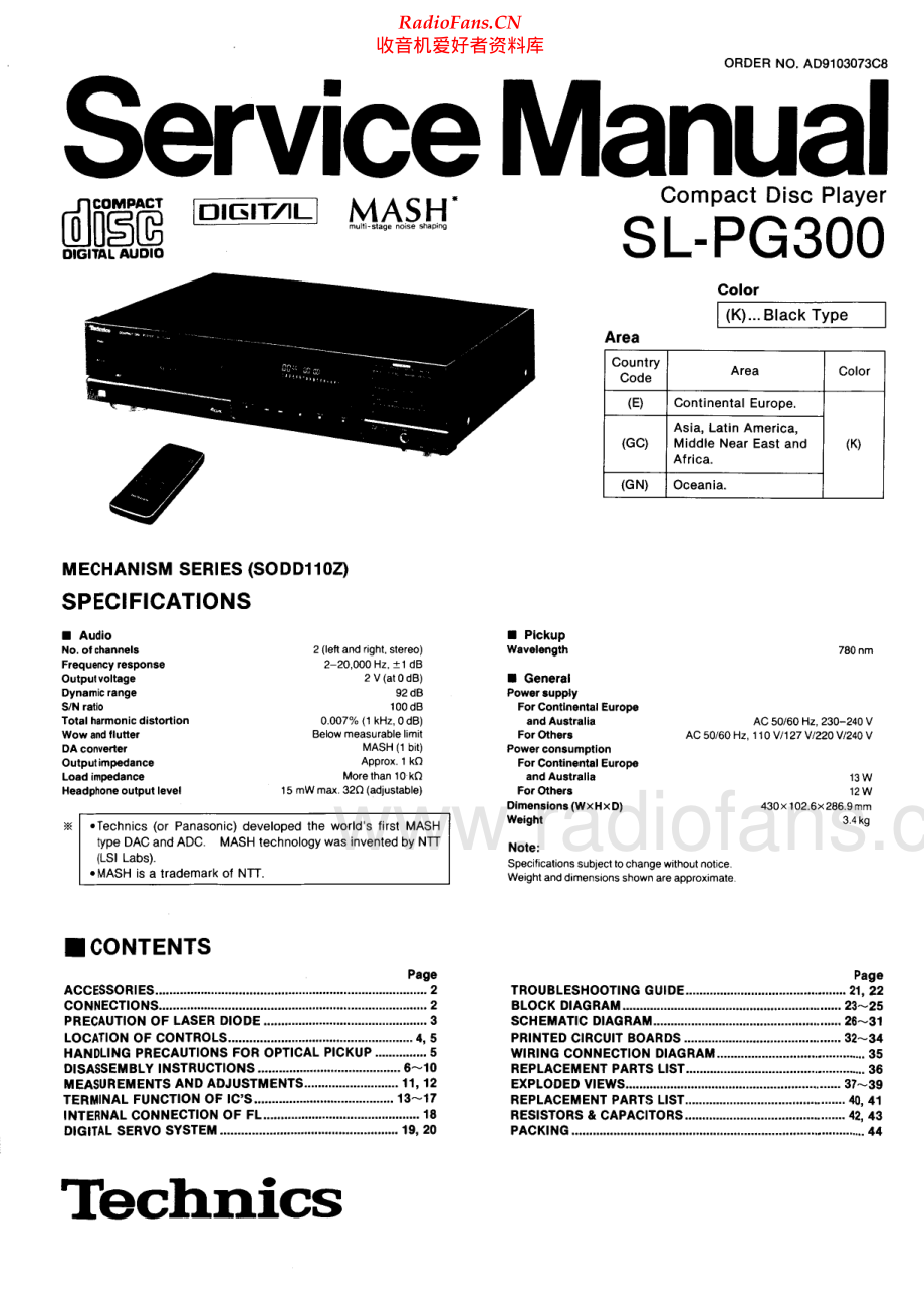 Technics-SLPG300-cd-sm 维修电路原理图.pdf_第1页