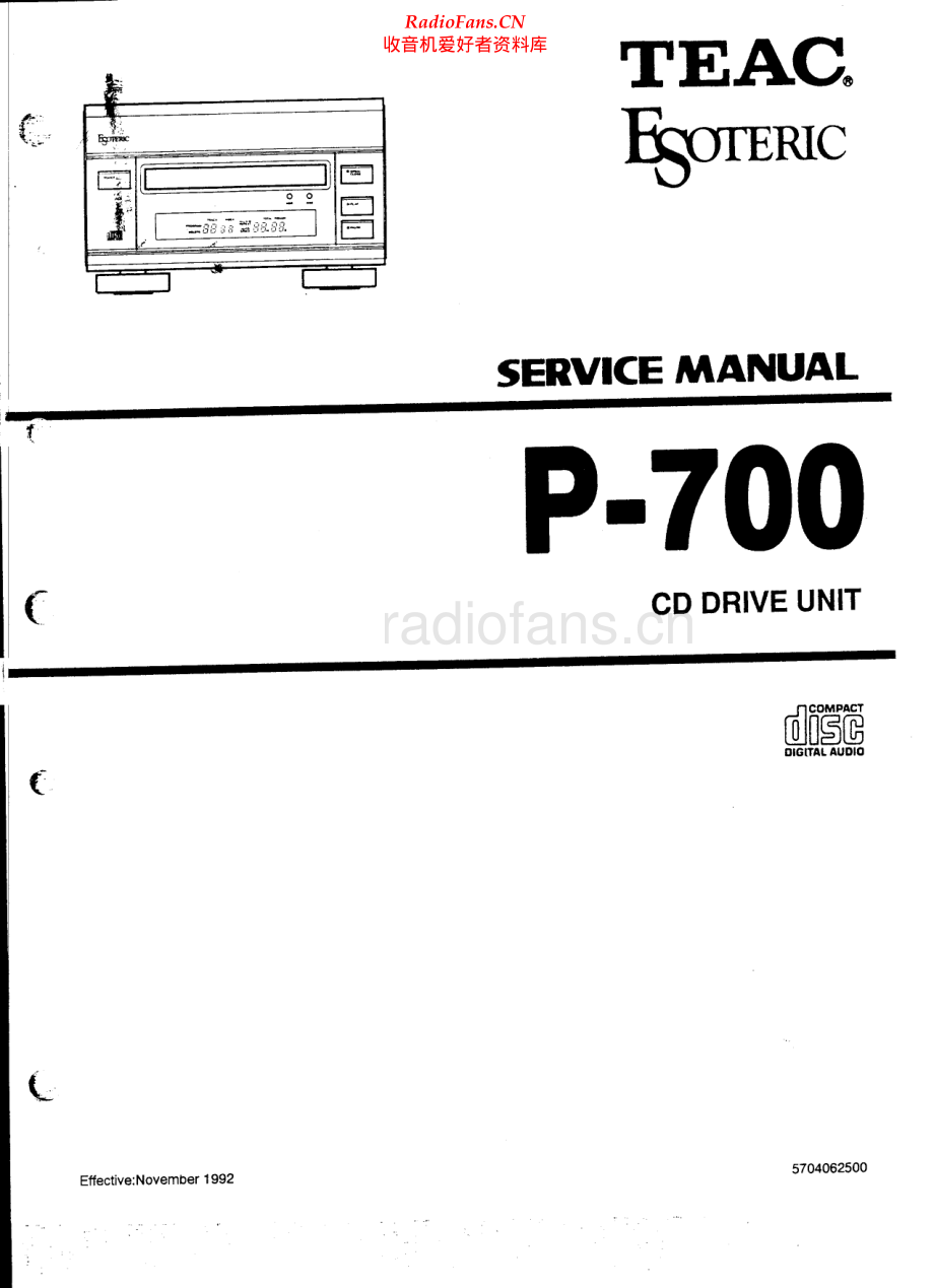 Teac-P700-cd-sm 维修电路原理图.pdf_第1页