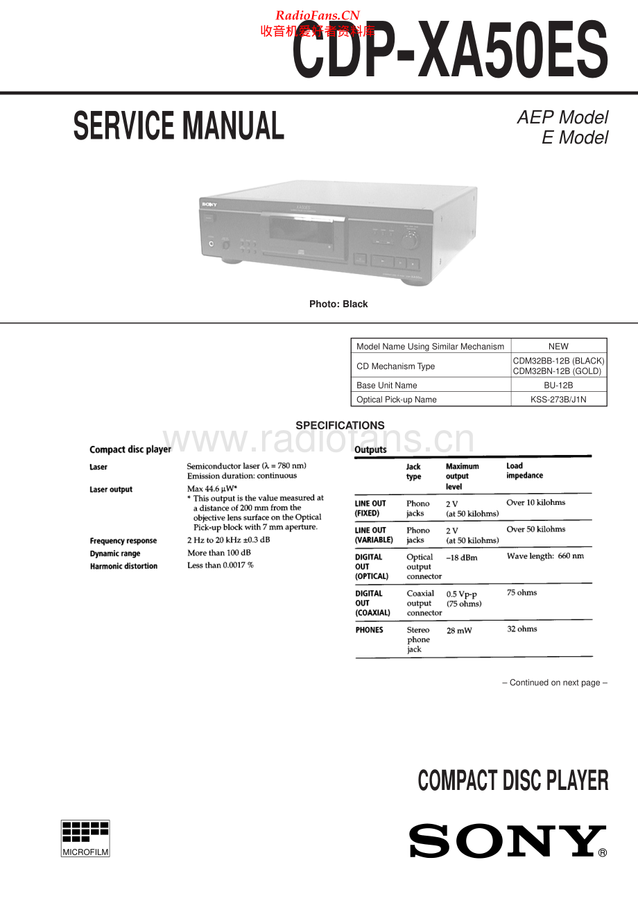 Sony-CDPXA50ES-cd-sm 维修电路原理图.pdf_第1页