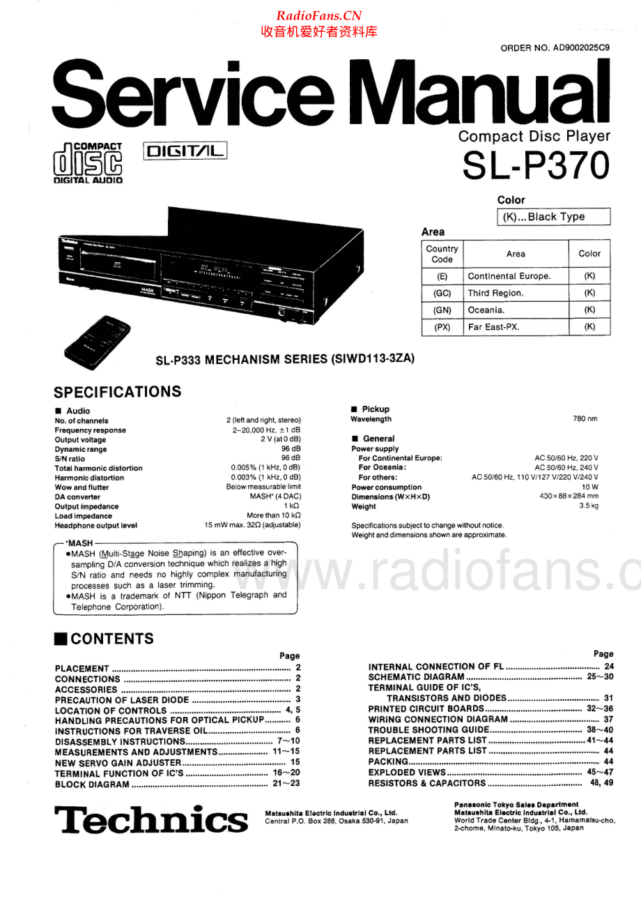 Technics-SLP370-cd-sm 维修电路原理图.pdf_第1页