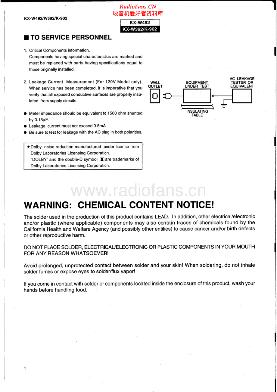 Yamaha-KXW492-tape-sm 维修电路原理图.pdf_第2页