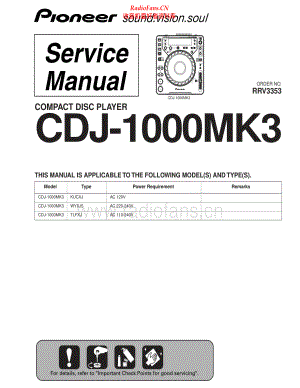 Pioneer-CDJ1000_MK3-cd-sm 维修电路原理图.pdf