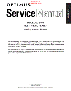 Pioneer-PDF907-cd-sm 维修电路原理图.pdf