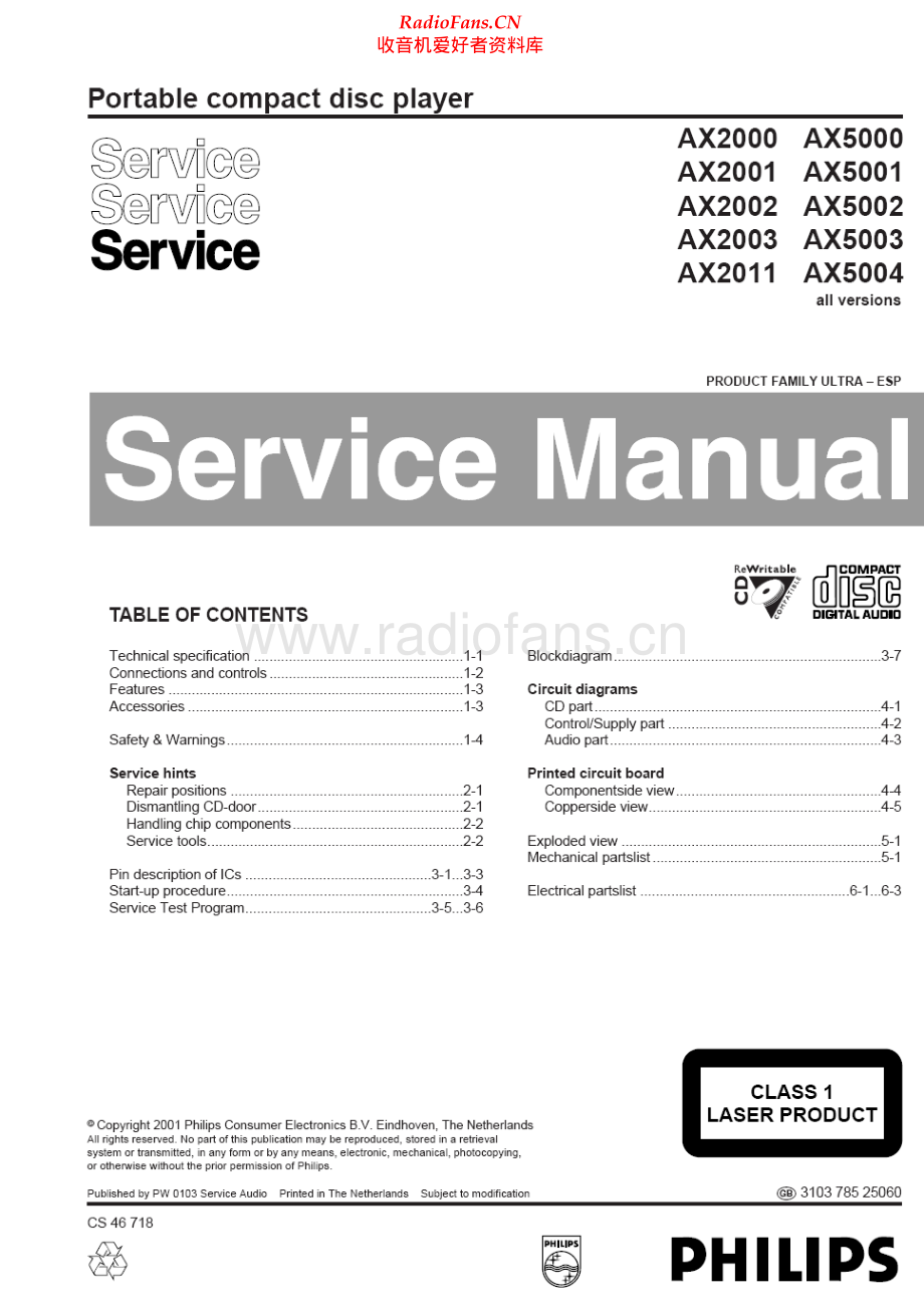 Philips-AX2001-cd-sm 维修电路原理图.pdf_第1页