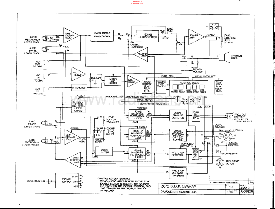 Califone-3675-tape-sch维修电路原理图.pdf_第1页