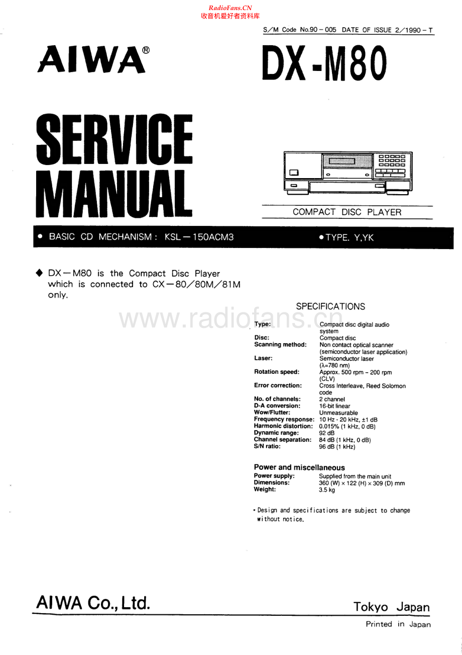 Aiwa-DXM80-cd-sm维修电路原理图.pdf_第1页