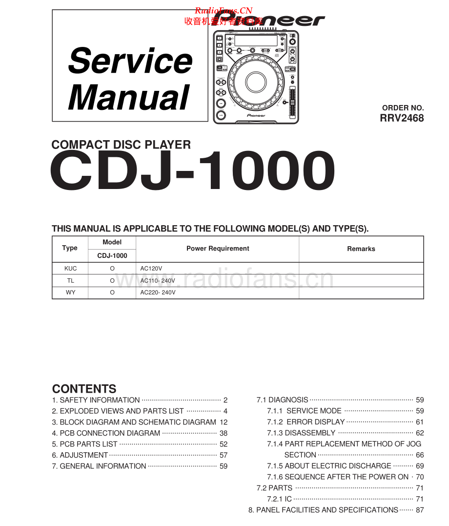 Pioneer-CDJ1000-cd-sm 维修电路原理图.pdf_第1页