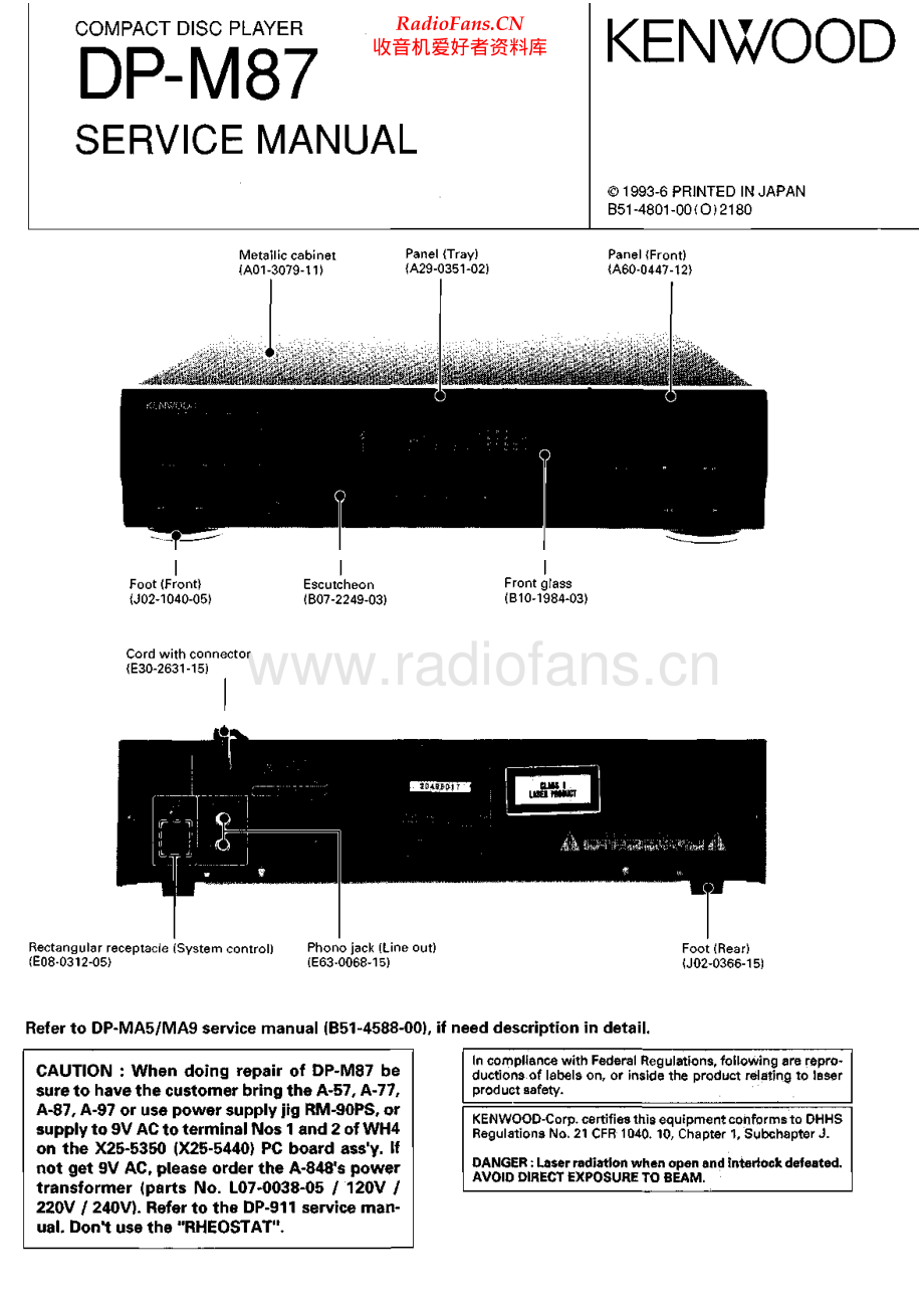 Kenwood-DPM87-cd-sm 维修电路原理图.pdf_第1页