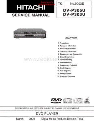 Hitachi-DVP305U-cd-sm 维修电路原理图.pdf