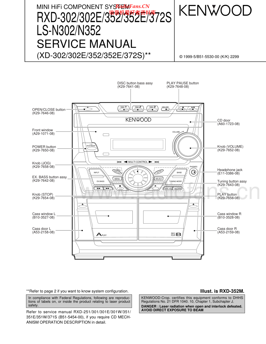 Kenwood-RXD302-cs-sm 维修电路原理图.pdf_第1页