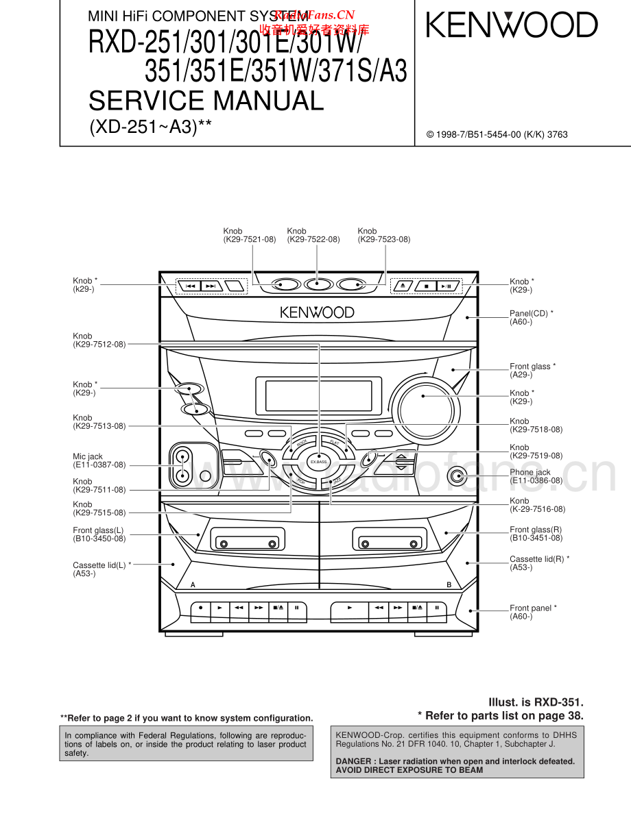 Kenwood-RXD301-cs-sm 维修电路原理图.pdf_第1页