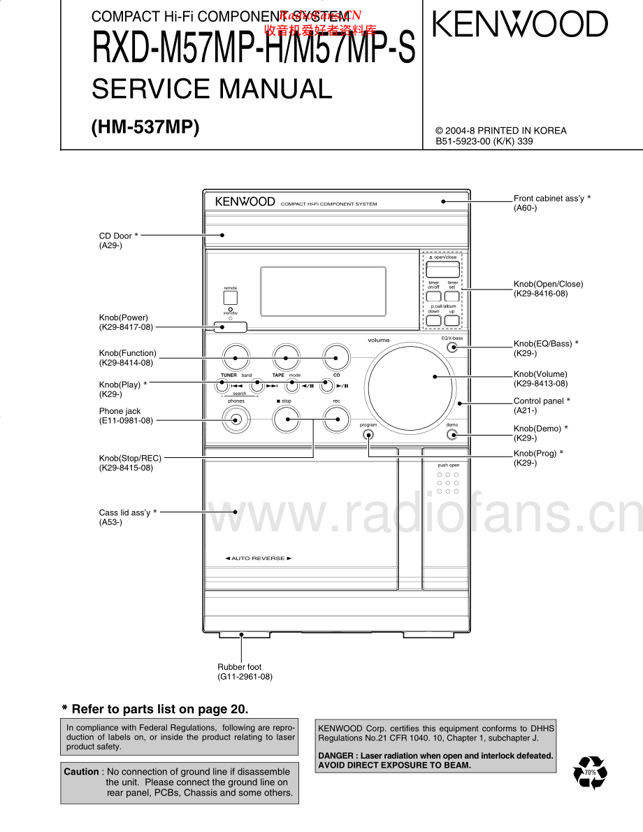 Kenwood-RXDM57MP-cs-sm 维修电路原理图.pdf_第1页