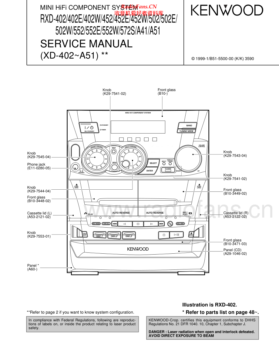 Kenwood-RXD402-cs-sm 维修电路原理图.pdf_第1页