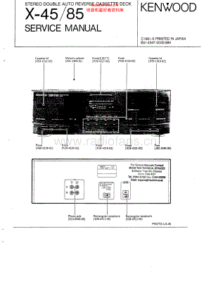 Kenwood-X85-tape-sm 维修电路原理图.pdf