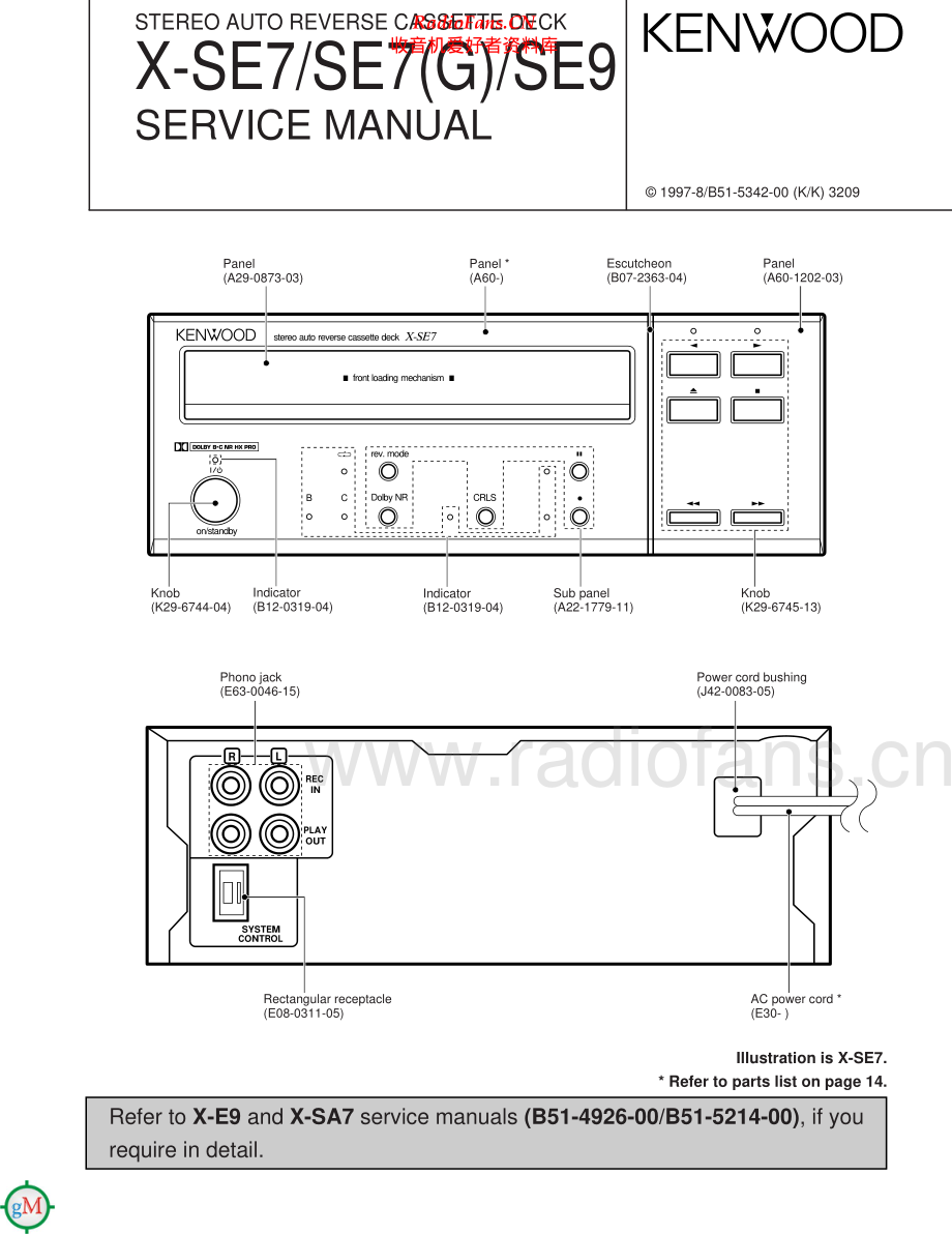 Kenwood-XSE9-tape-sm 维修电路原理图.pdf_第1页