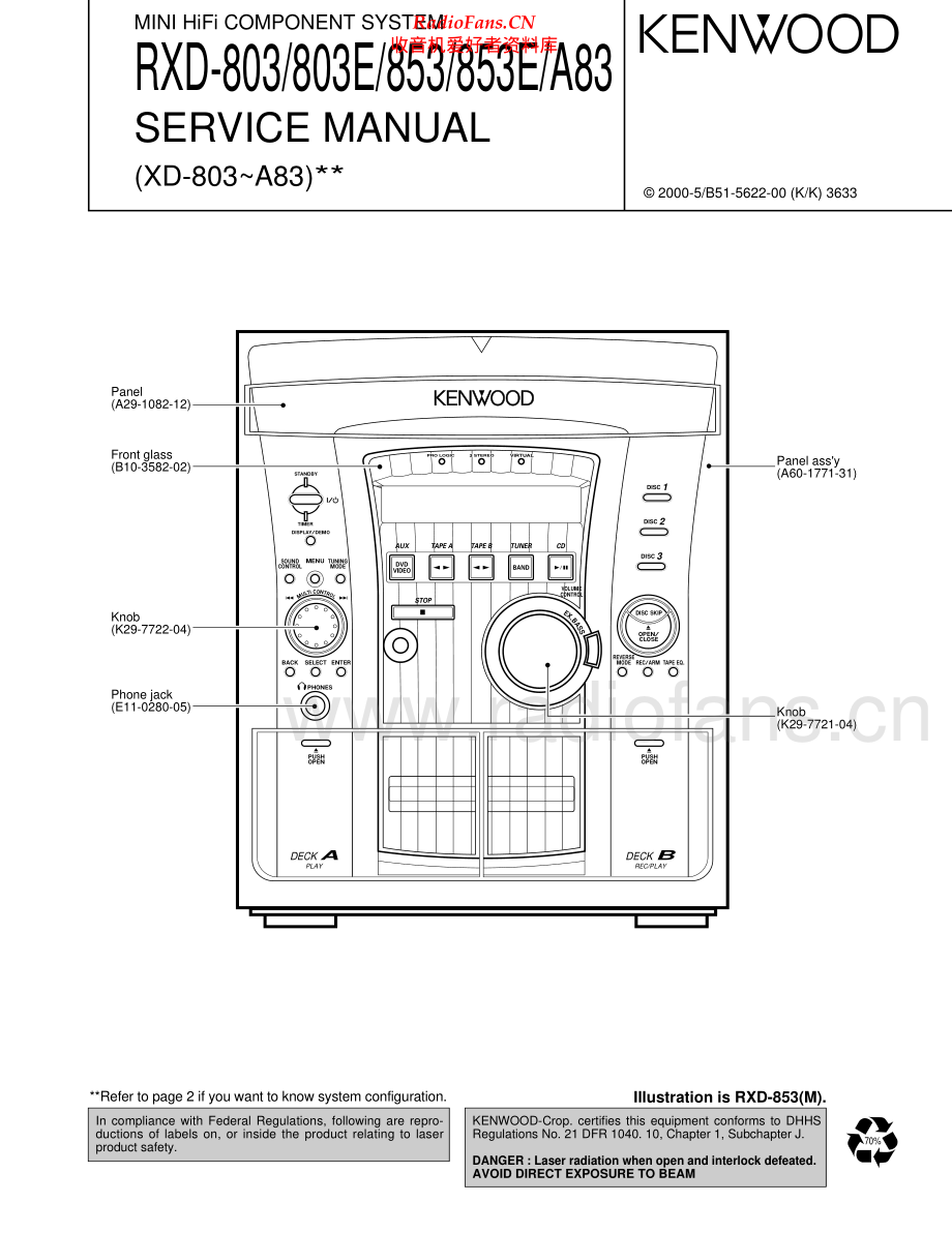 Kenwood-RXD803-cs-sm 维修电路原理图.pdf_第1页