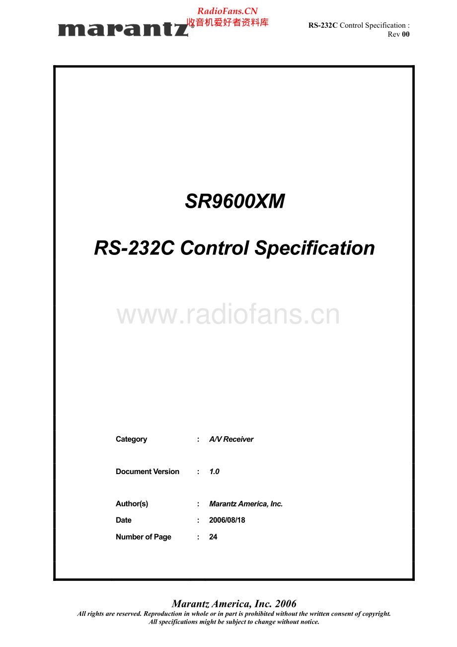 Marantz-SR9600XM-rs232c-cs 维修电路原理图.pdf_第1页