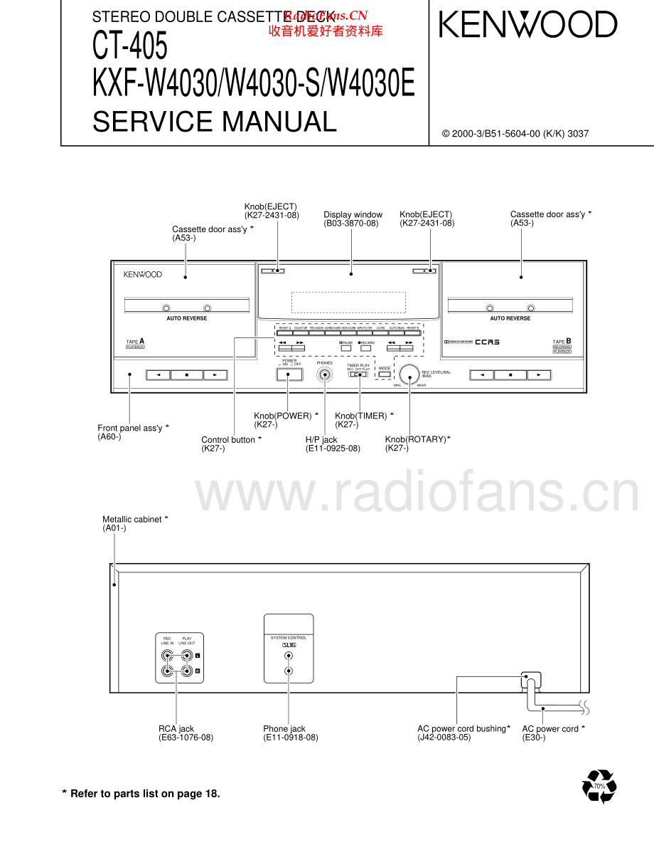 Kenwood-KXFW4030E-tape-sm 维修电路原理图.pdf_第1页