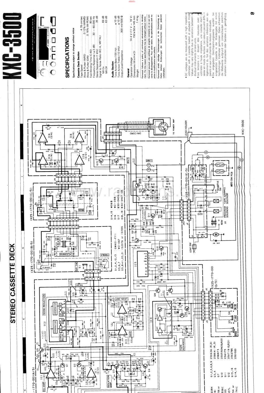 Kenwood-KXC3500-tape-sch 维修电路原理图.pdf_第1页