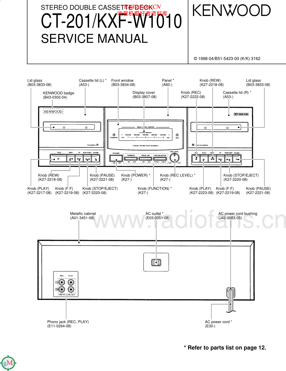 Kenwood-CT201-tape-sm 维修电路原理图.pdf_第1页