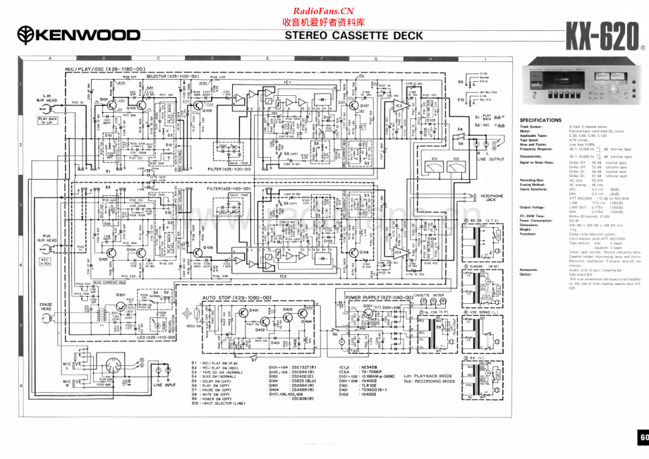 Kenwood-KX620-tape-sch 维修电路原理图.pdf_第1页