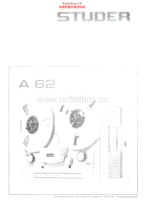 Revox-A62-tape-sm 维修电路原理图.pdf