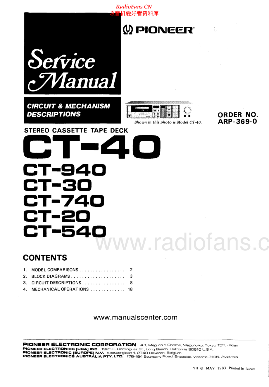 Pioneer-CT40-tape-sm 维修电路原理图.pdf_第1页