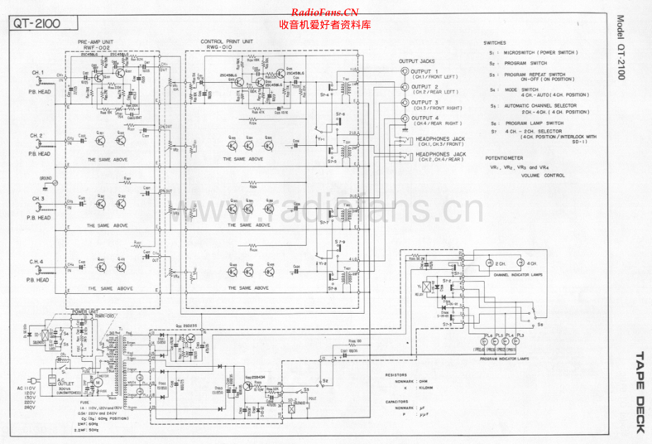 Pioneer-QT2100-tape-sch 维修电路原理图.pdf_第1页