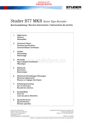 Revox-B77_MK2-tape-sm1 维修电路原理图.pdf