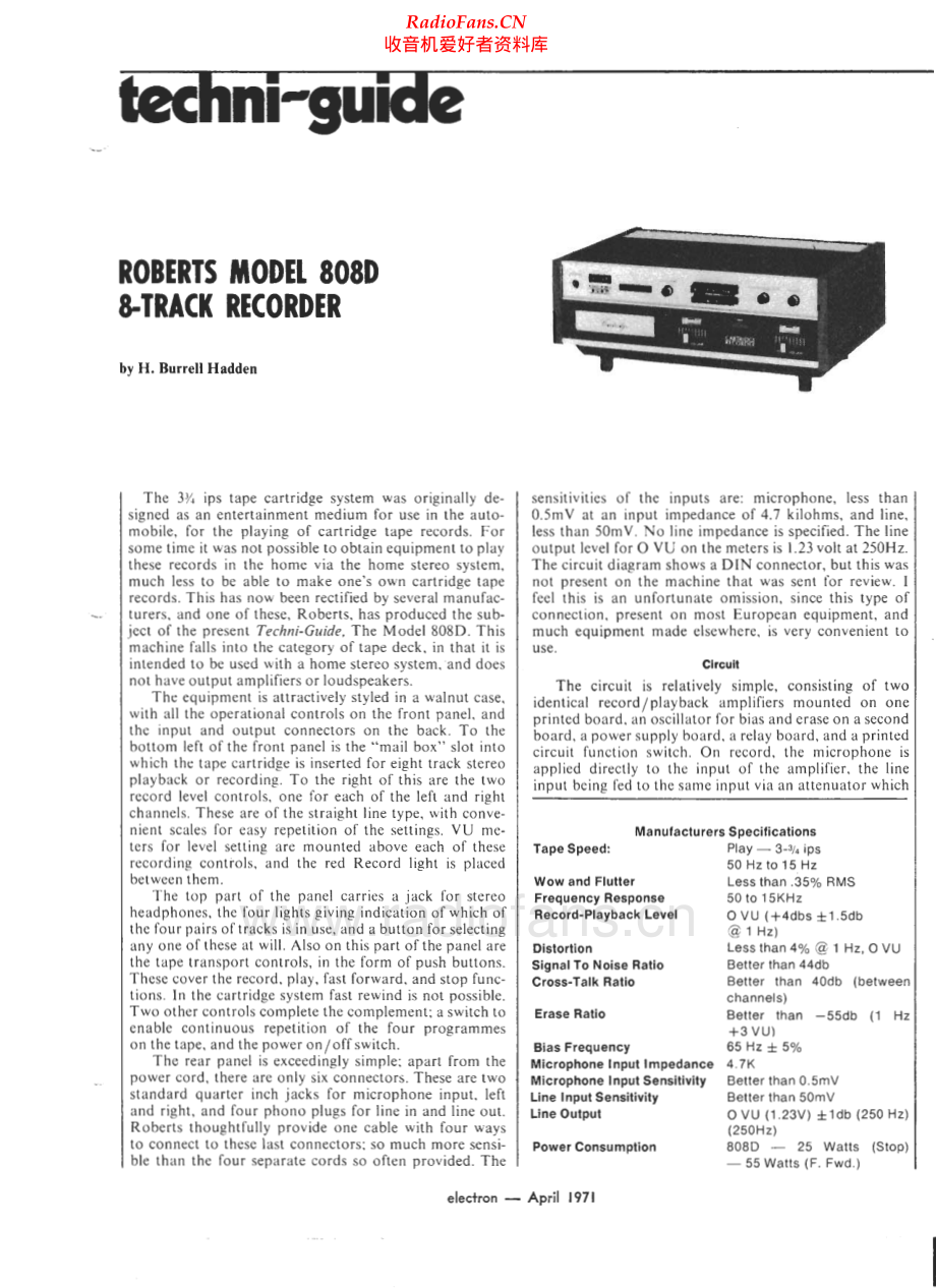 Roberts-808D-tape-sch 维修电路原理图.pdf_第1页