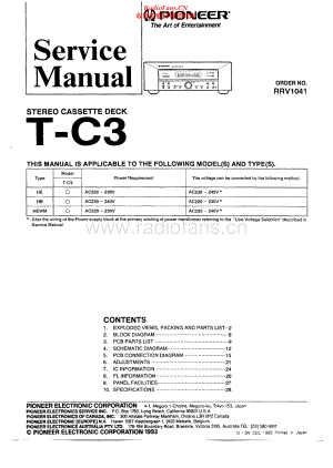 Pioneer-TC3-tape-sm 维修电路原理图.pdf