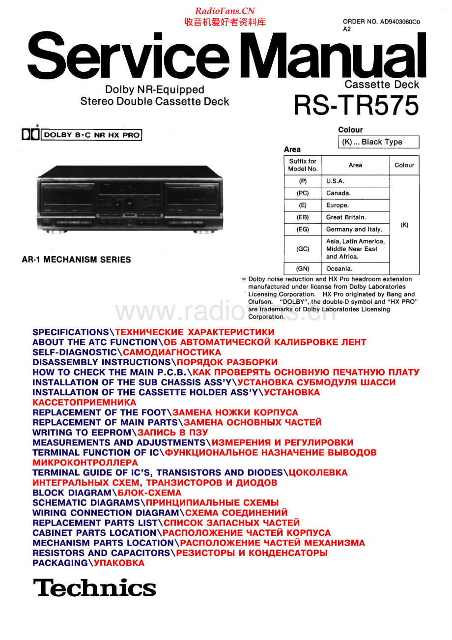 Technics-RSTR575-tape-sm 维修电路原理图.pdf_第1页