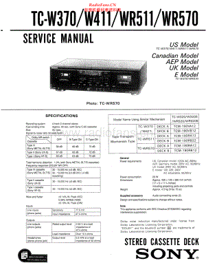 Sony-TCW370-tape-sm 维修电路原理图.pdf