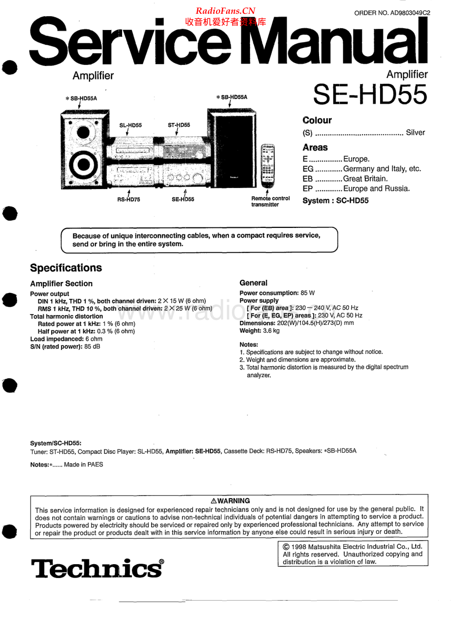 Technics-SEHD55-cs-sm 维修电路原理图.pdf_第1页