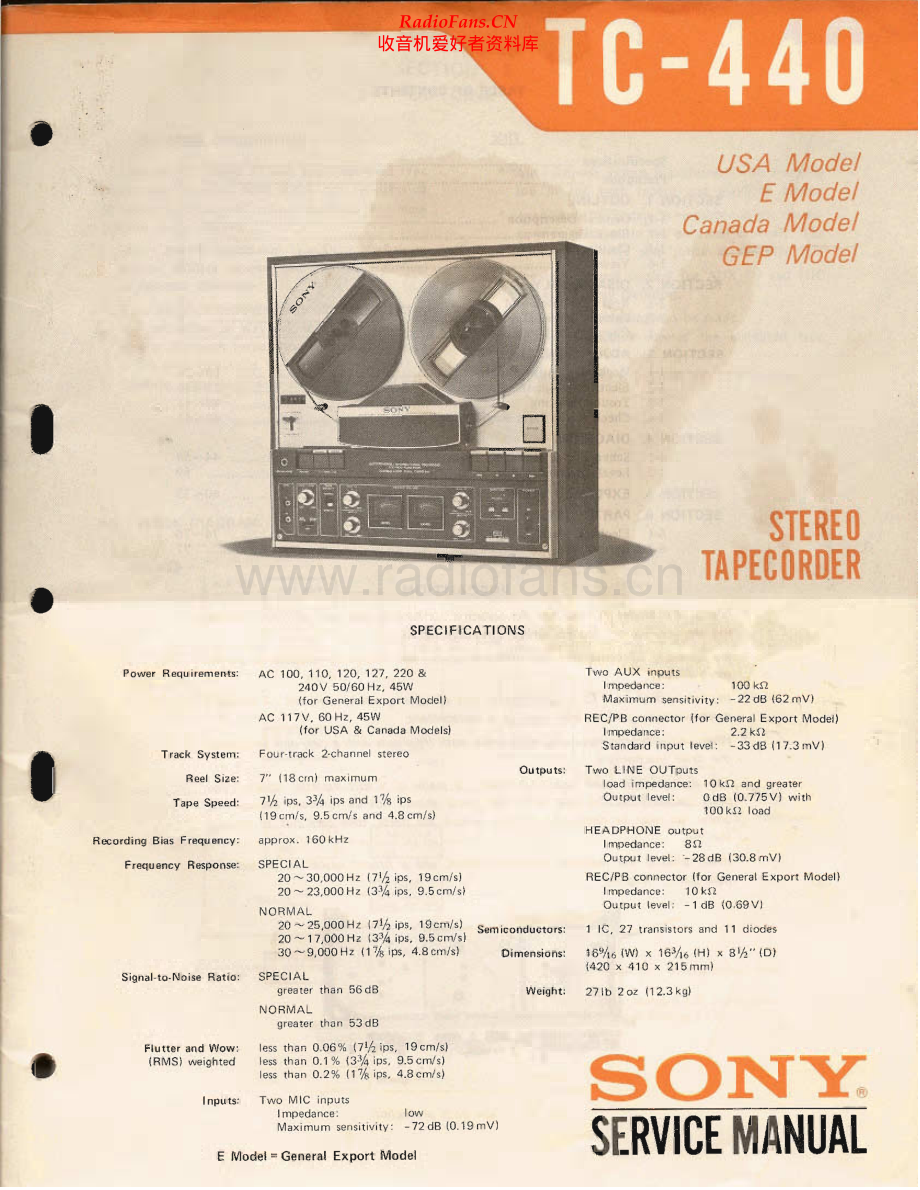 Sony-TC440-tape-sm 维修电路原理图.pdf_第1页