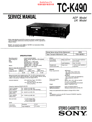 Sony-TCK490-tape-sm 维修电路原理图.pdf