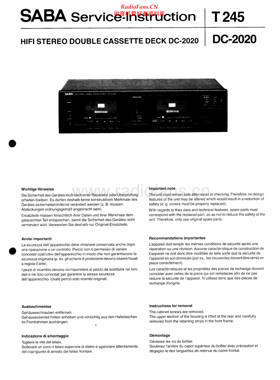 Saba-T245-tape-sm 维修电路原理图.pdf_第1页