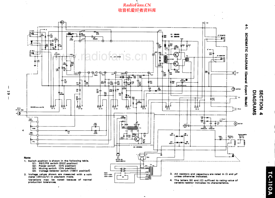 Sony-TC110A-tape-sch 维修电路原理图.pdf_第1页