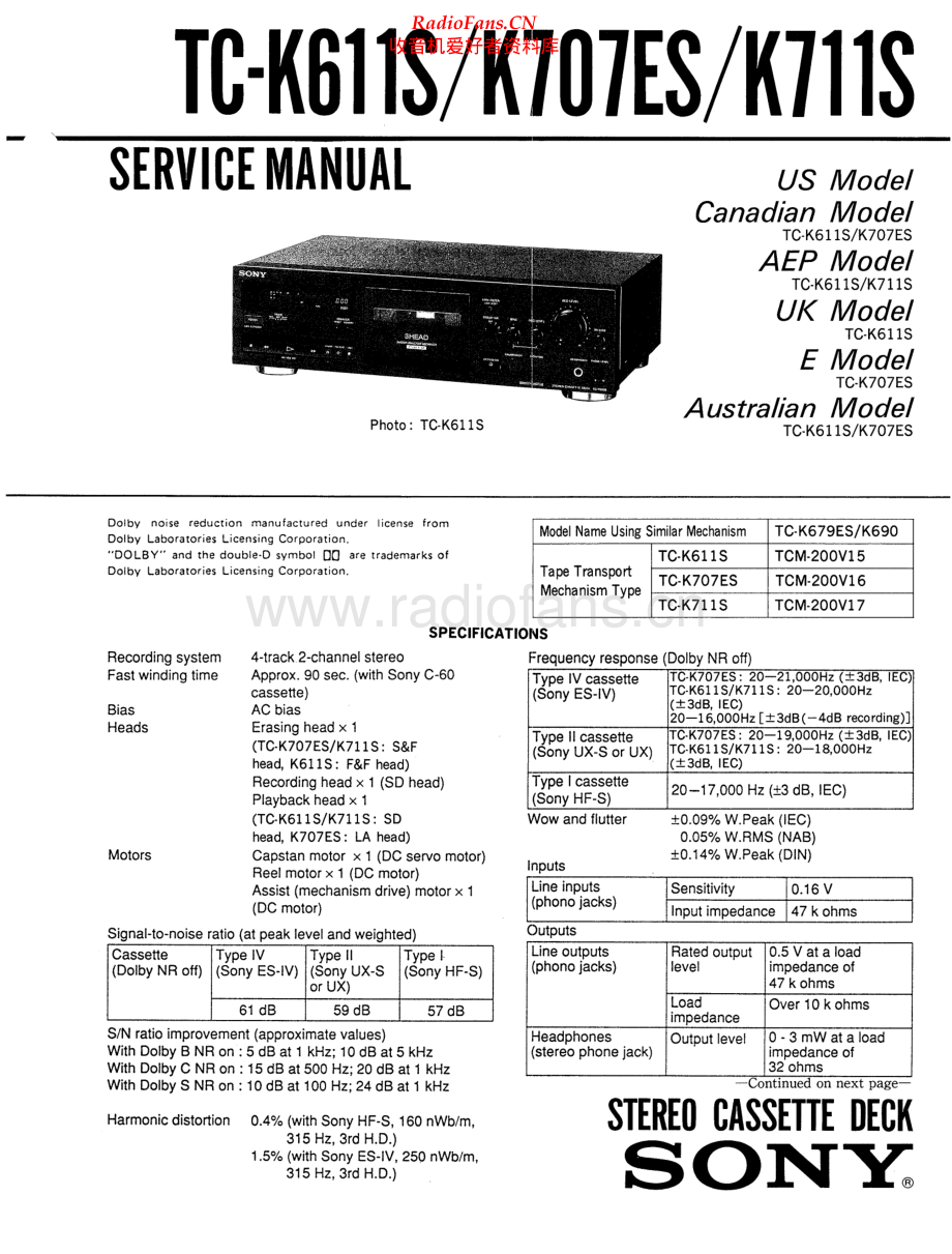 Sony-TCK711S-tape-sm 维修电路原理图.pdf_第1页