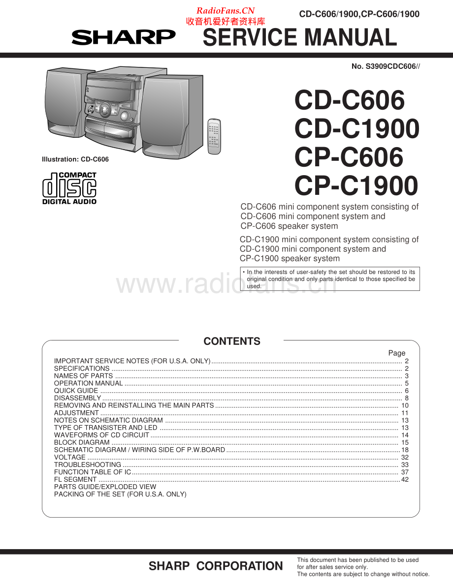 Sharp-CPC606-cs-sm 维修电路原理图.pdf_第1页