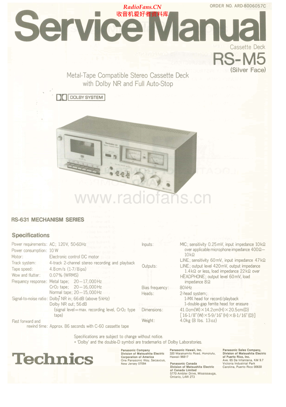 Technics-RSM5-tape-sm 维修电路原理图.pdf_第1页