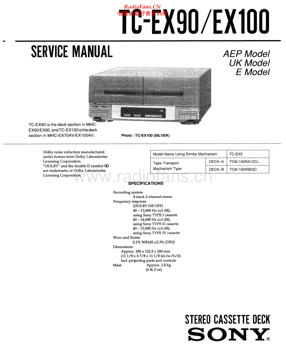 Sony-TCEX90-tape-sm 维修电路原理图.pdf_第1页