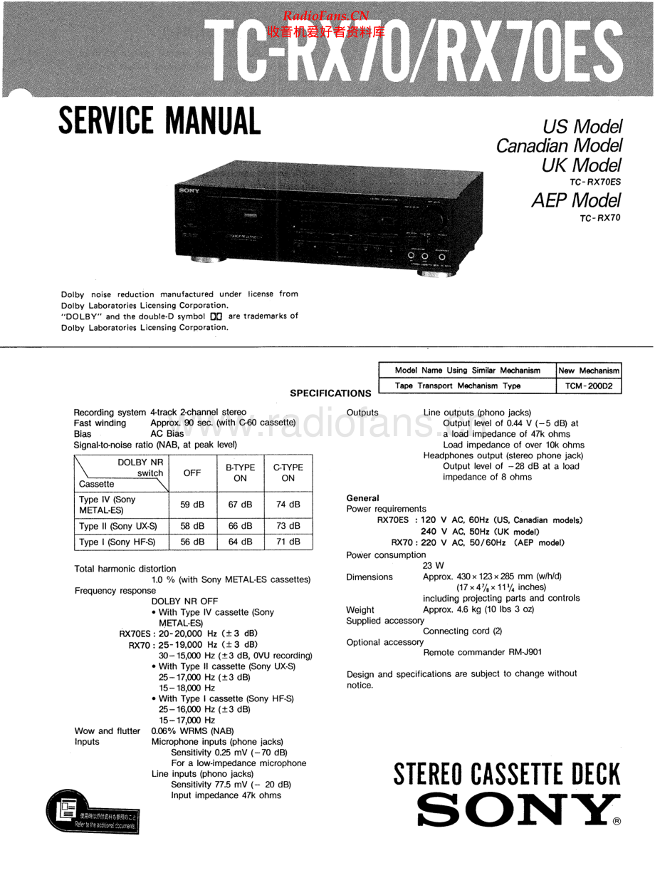 Sony-TCRX70-tape-sm 维修电路原理图.pdf_第1页