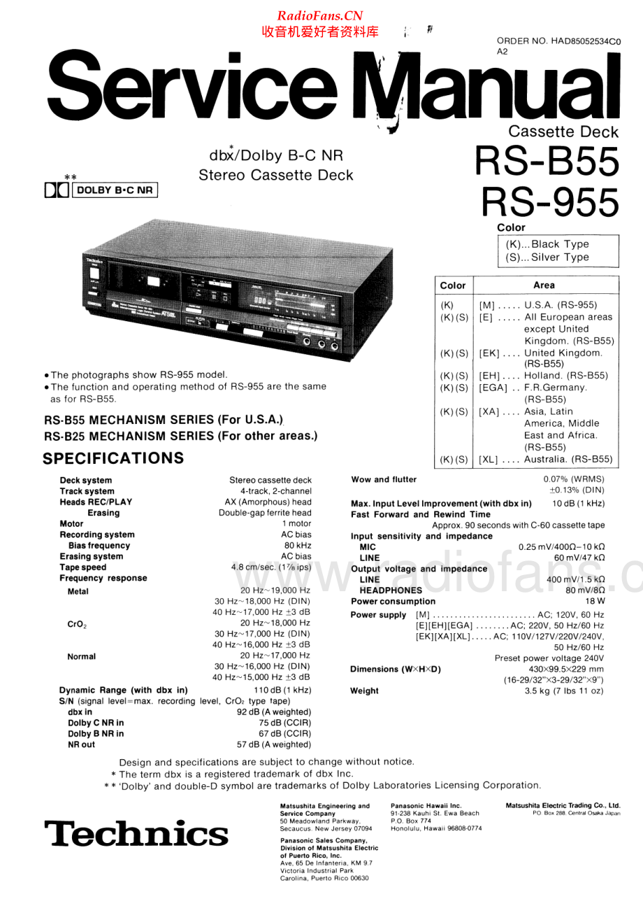 Technics-RSB55-tape-sm 维修电路原理图.pdf_第1页