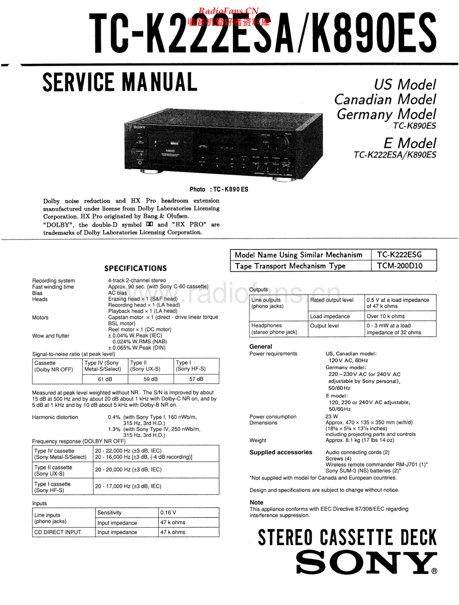 Sony-TCK890ES-tape-sm 维修电路原理图.pdf_第1页