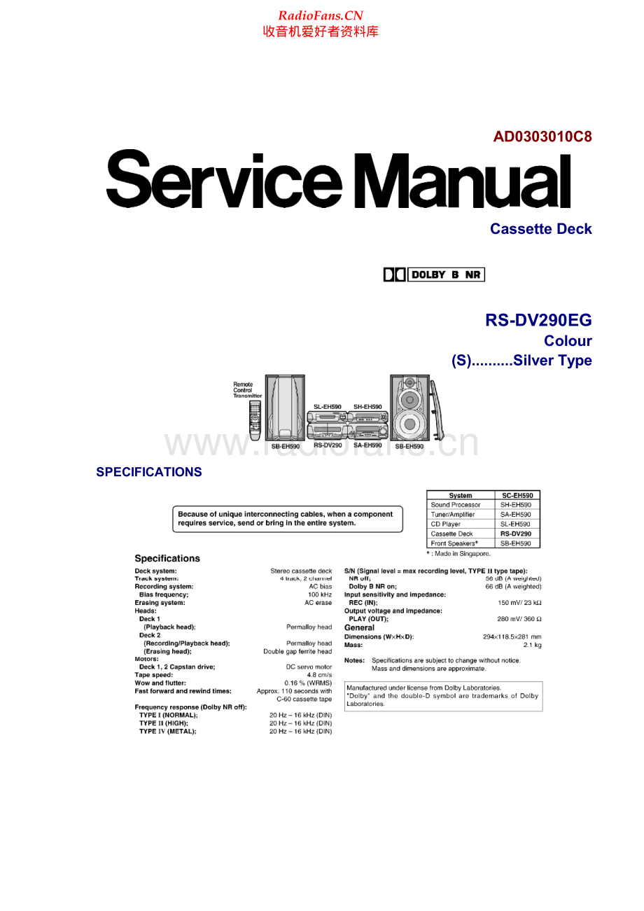 Technics-SADV290-cs-sm 维修电路原理图.pdf_第1页